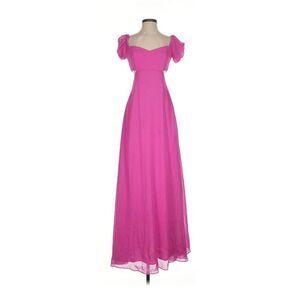 Liv Foster Open Side True Pink Full Length Gown Dress Prom Bridesmaid Size 2